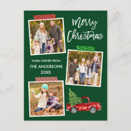 Pinsel Skript Craft Tape Red Truck Weihnachten Postkarte