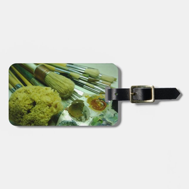 Pinsel und Pinsel Gepäckanhänger (Vorderseite horizontal)