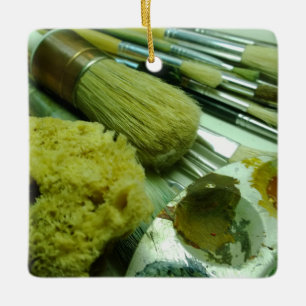 Pinsel und Pinsel Keramikornament