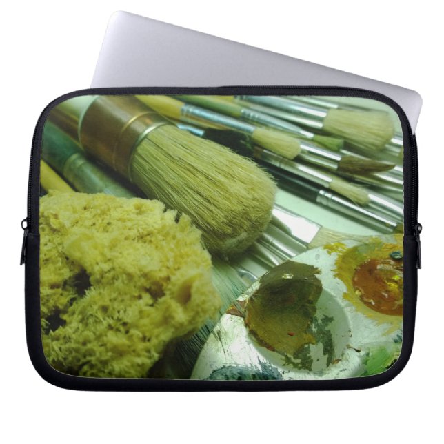 Pinsel und Pinsel Laptopschutzhülle (Vorderseite)