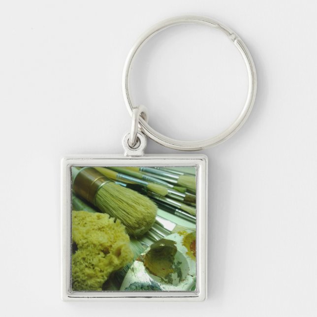 Pinsel und Pinsel Schlüsselanhänger (Vorne)