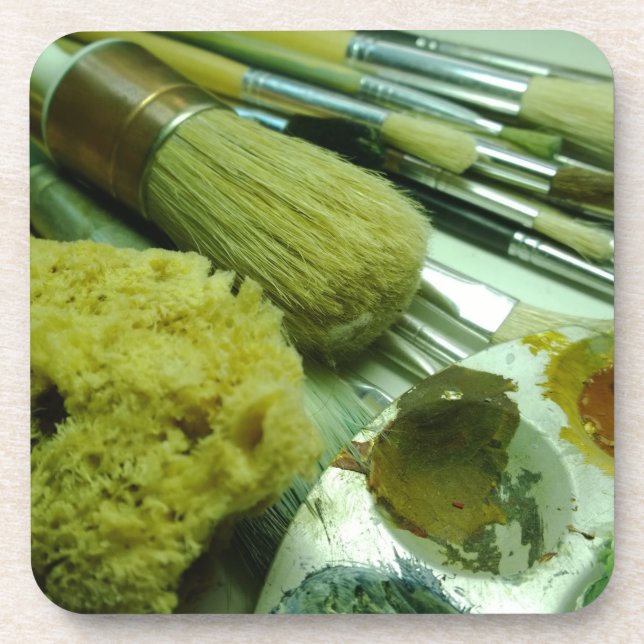 Pinsel und Pinsel Untersetzer (Vorderseite)