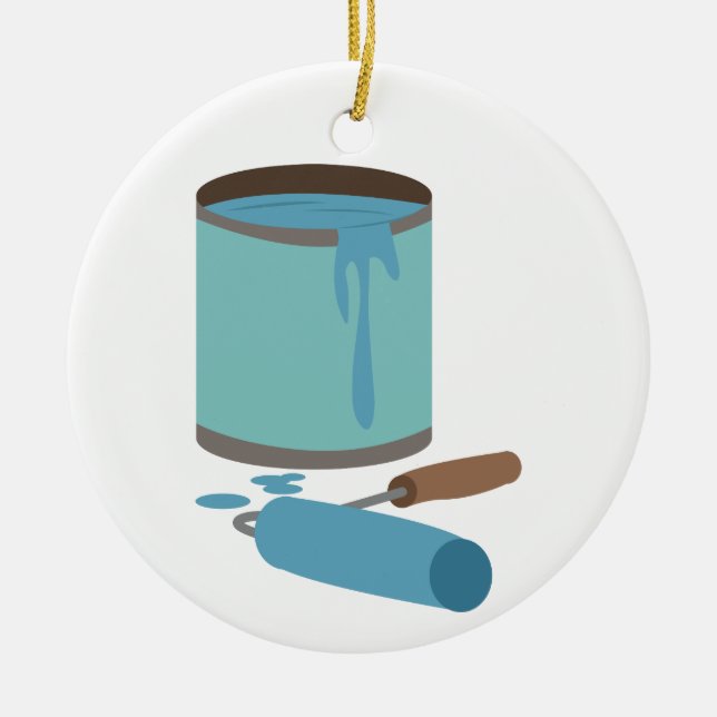 Pinsel und Rollen Keramik Ornament (Vorne)