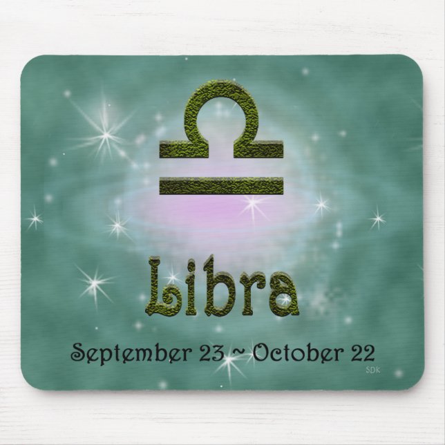 Pinselfarbe Libra Zodiac Astrologisches Zeichen Mousepad (Vorne)