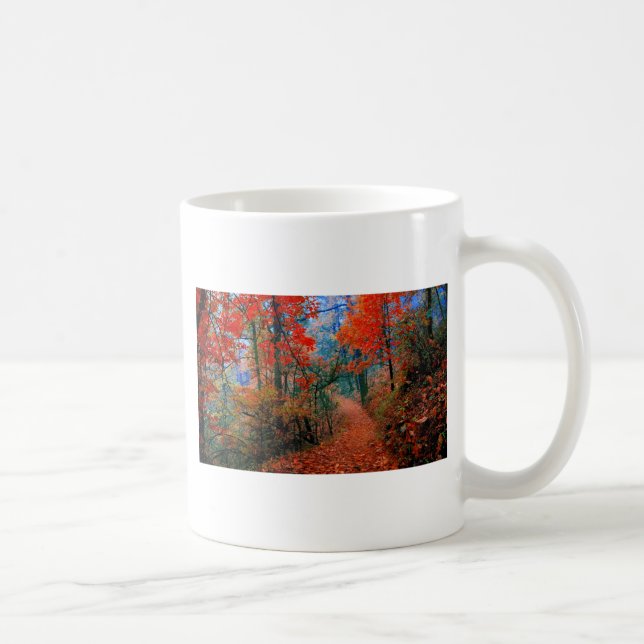 Pinselforst Herbstflammflammgeschenke Kaffeetasse (Rechts)