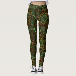 Pinselgealterter, bräunlich blauer Kaleidoskop Leggings