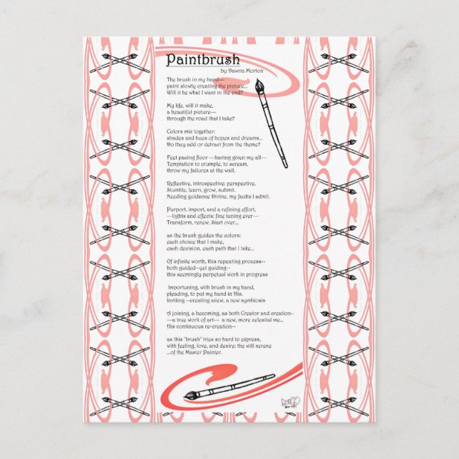 Pinselgedicht Postkarte (Vorderseite)