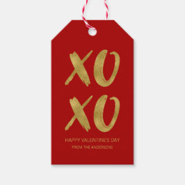 Pinselgoldfolie XOXO Valentine Geschenketiketten Geschenkanhänger