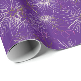 Pinselkirsche, lilly lila, weiße Holzverpackung Geschenkpapier