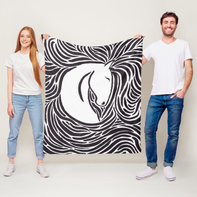 Pinselpferd Fleecedecke (Beispiel)