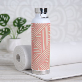 Pinselpinke geometrische Stipes Girly Feminine Trinkflasche
