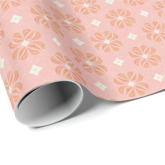 Pinselpinke geometrische Umrandungspapier Geschenkpapier (Rolleneckpunkt)