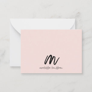 Pinselpinke Pinselstriche Monogrammschrift Name Mitteilungskarte