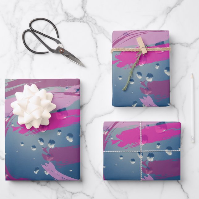 Pinselpinsel mit 3 Set, wrapping Paper Geschenkpapier Set (Vorderseite)