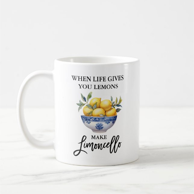 Pinselschrift Wasserfarbe Limoncello Kaffeetasse (Links)