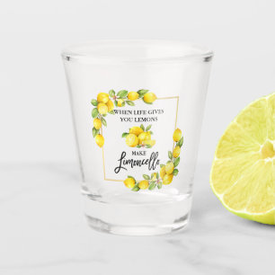 Pinselschrift Wasserfarbe Limoncello Schnapsglas