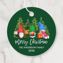 Pinselschrift Weihnachten Wasserfarben Bäume Geschenkanhänger