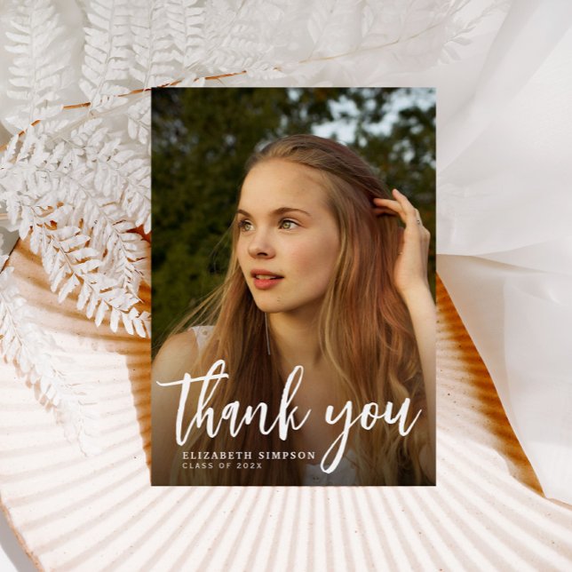 Pinselskript-Abschluss danke Fotokarte (Von Creator hochgeladen)