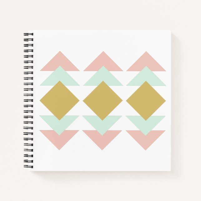 Pinselspitzen und Minze Moderne Geometrische Dreie Notizbuch (Vorderseite)