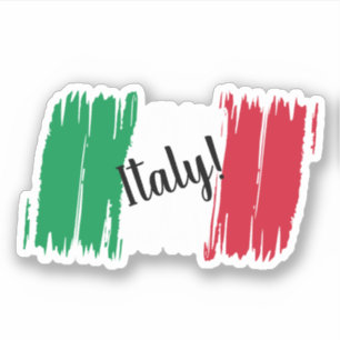 Pinselstich Italien-Flag mit benutzerdefinierter S Aufkleber