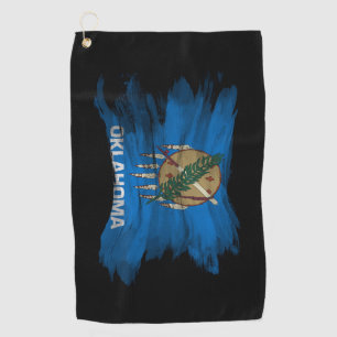 Pinselstrich auf der Staatsflagge von Oklahoma, Ok Golfhandtuch