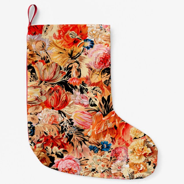 Pinselstrich-Blume Kleiner Weihnachtsstrumpf (Vorderseite)