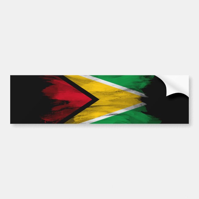 Pinselstrich der Flagge von Guyana, nationale Flag Autoaufkleber (Vorne)