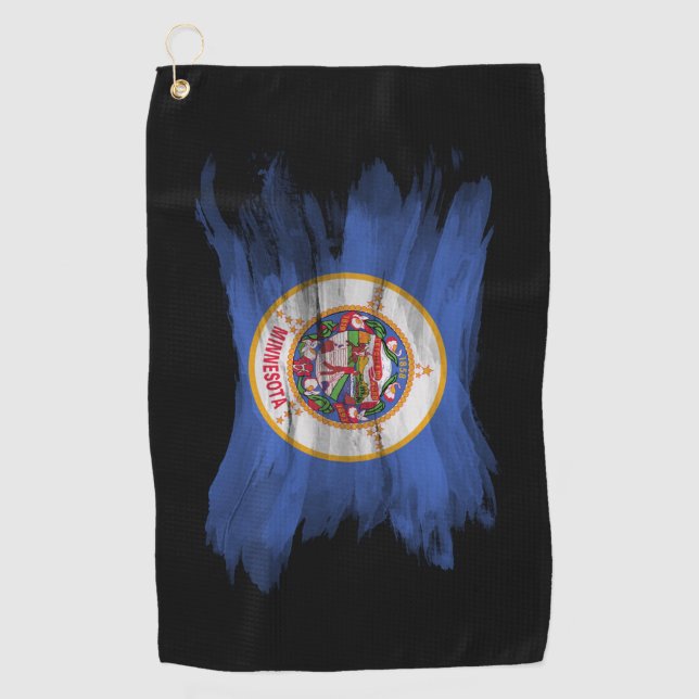 Pinselstrich der Staatsflagge, Minnesota Golfhandtuch (Vorderseite)