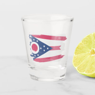 Pinselstrich der Staatsflagge, Ohio Schnapsglas