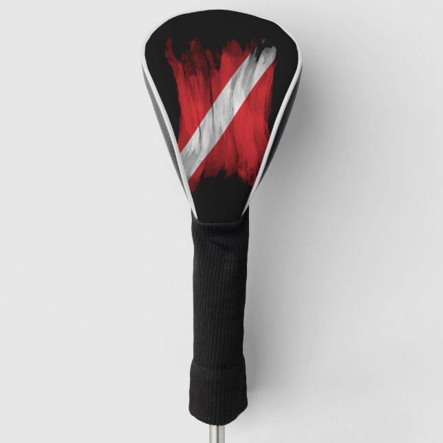 Pinselstrich "Diver Down", Tauchflagge Golf Headcover (Vorderseite)