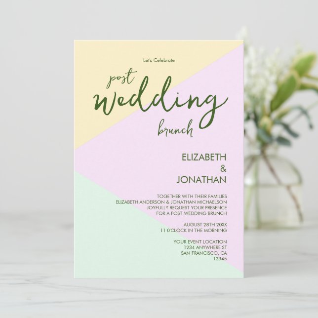 Pinselstrich, geometrisch nach Hochzeiten Einladung (Stehend Vorderseite)