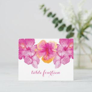 Pinselstrich Hibiskus Floral Tischnummer Postkarte