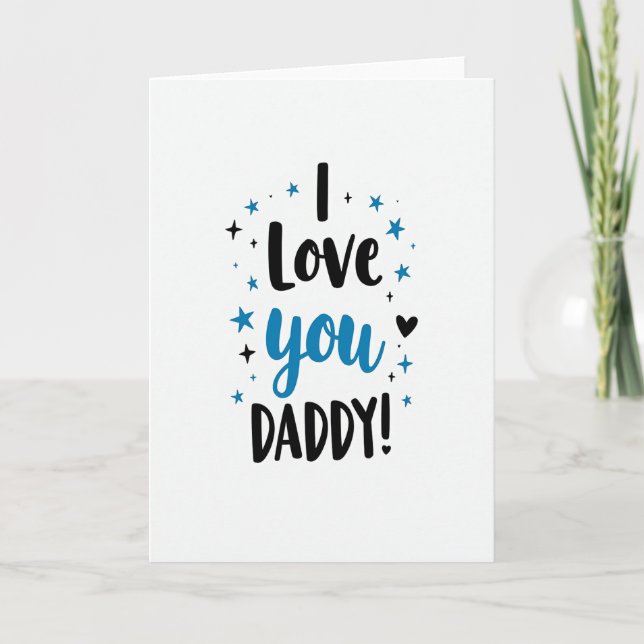 Pinselstrich Ich liebe Daddy Karte (Vorderseite)