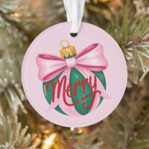Pinselstrich-Ornament Preppy Weihnachten Coquette  Ornament