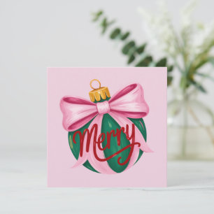 Pinselstrich Ornament Preppy Xmas Coquette Xmas Feiertagskarte