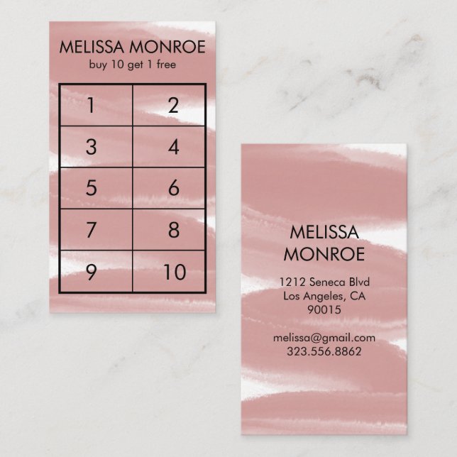 Pinselstrich Pinselstrich Pinselstrich Wasserfarbe Treuekarte (Vorne/Hinten)