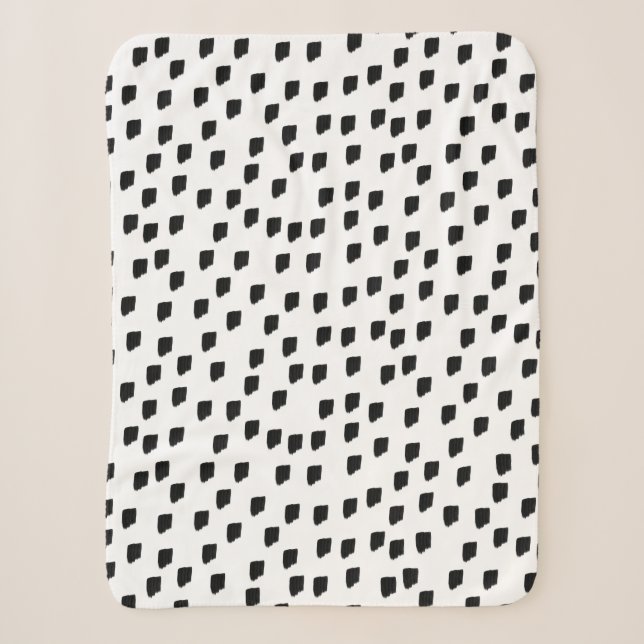 Pinselstrich, schwarz und weiß sherpadecke (Vorderseite)