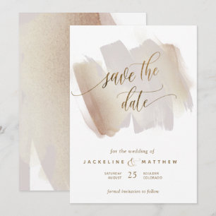 Pinselstrich und Terracotta Pinselstriche Minimale Save The Date