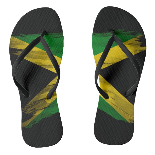 Pinselstrich unter der Flagge Jamaikas, nationale  Flip Flops (Fußbett)