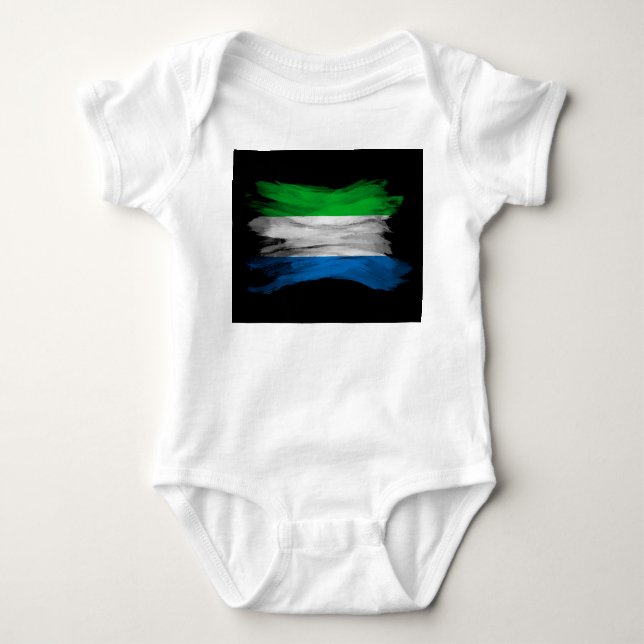 Pinselstrich unter der Flagge Sierra Leones, natio Baby Strampler (Vorderseite)