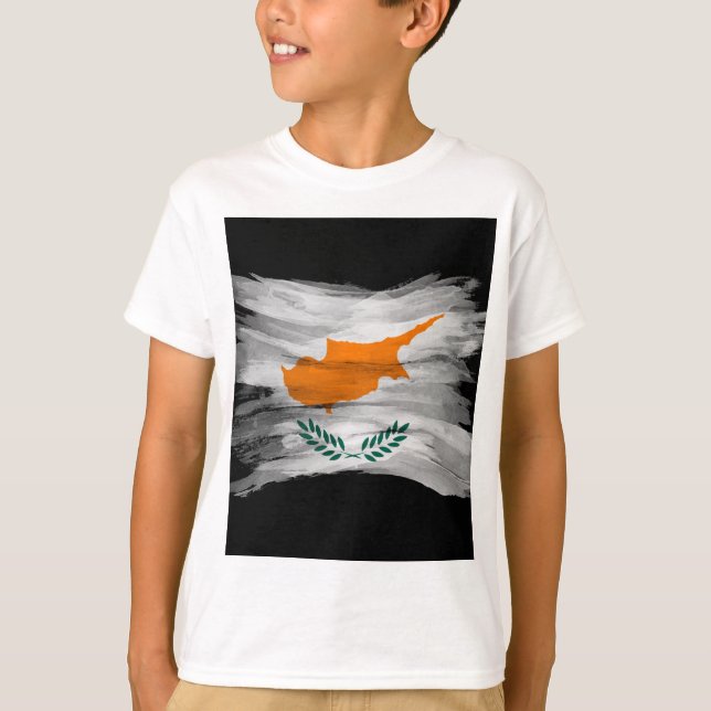 Pinselstrich unter der Flagge Zyperns, nationale F T-Shirt (Vorderseite)
