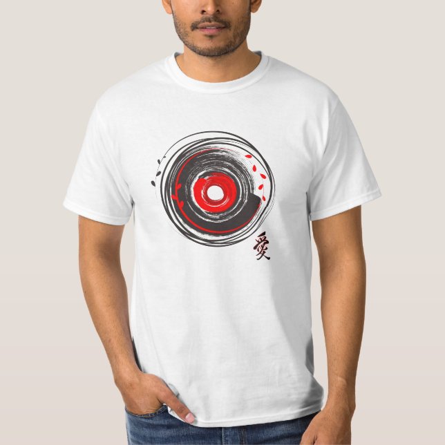Pinselstrich Vinyl Record mit der Word-Liebe T-Shirt (Vorderseite)