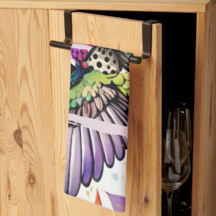 Pinselstrich-Vogel-Kunst Geschirrtuch