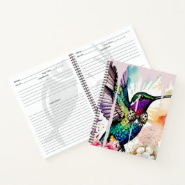 Pinselstrich-Vogel-Kunst Notizbuch