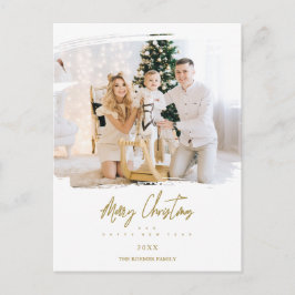 Pinselstrich Weihnachten Golden Snowflakes Foto
