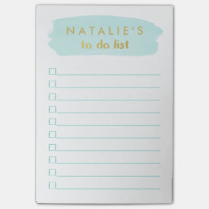 Pinselstriche, die für die Liste Personalisiert s Post-it Klebezettel