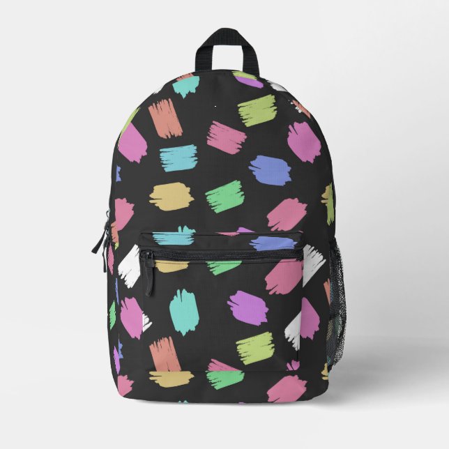 Pinselstriche, farbenfrohe Pinselstriche Bedruckter Rucksack (Vorderseite)