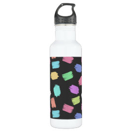 Pinselstriche, farbenfrohe Pinselstriche Edelstahlflasche