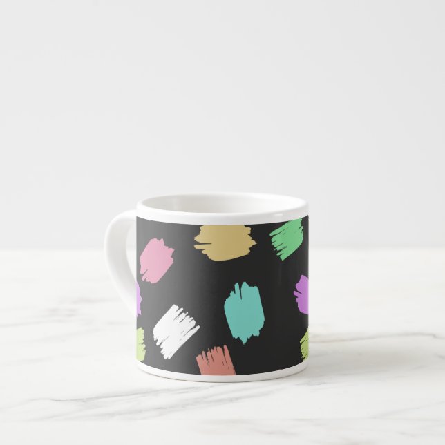 Pinselstriche, farbenfrohe Pinselstriche Espressotasse (Vorderseite Links)