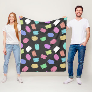 Pinselstriche, farbenfrohe Pinselstriche Fleecedecke